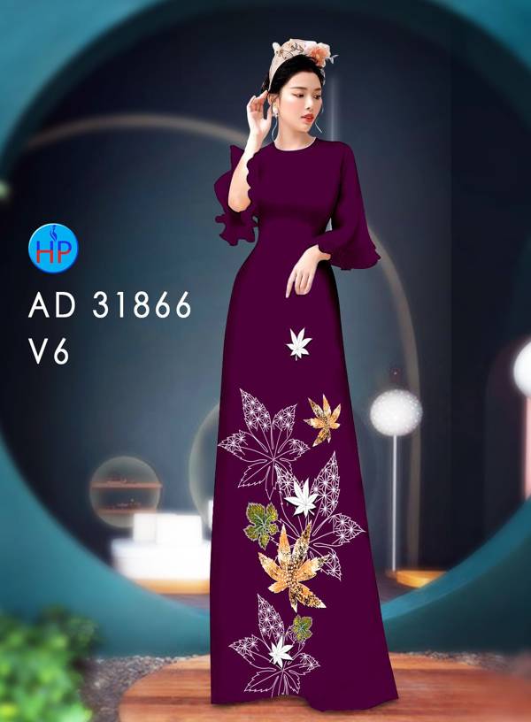 Vải Áo Dài Hoa In 3D AD 31866 9